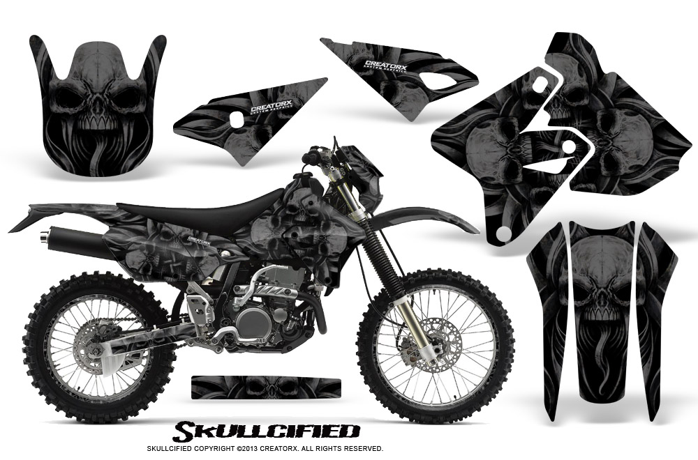 Suzuki DRZ400 Enduro Graphics Kit Skullcified Black NP Rims